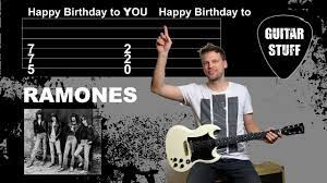 Happy Birthday Ramones Easy Guitar Tutorial How To Play Tabs On Screen Youtube