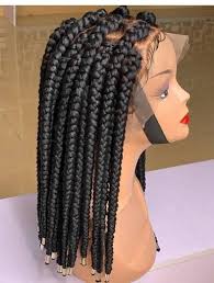 Braided Wigs Lace Frontal Hair 2018 Short Bob Hairstyles Guy Fieri Wig Indian Remy Human Hair Human Hair Falls Grey B In 2020 Short Box Braids Braids Wig Box Braid Wig