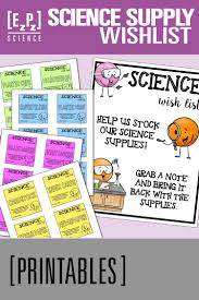 Science Supply Wishlist Sticky Note Printable Science Supplies Science Meet The Teacher