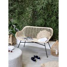 Il sera parfait dans une chambre d'enfant ou une salle de jeux. Rendez Vous Deco Banquette Camelia 2 Places En Rotin Naturel Banc De Jardin Rue Du Commerce