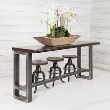 The base of the table is all standard 2x4 and 4x4s, and the tabletop is 100% walnut. This Bar Height Table Is Perfect For Adding Extra Seating For Those Family And Friend Filled Nights Bar Table Behind Couch Table Behind Couch Behind Sofa Table