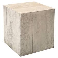 Shayan Classic Country Beige Stone Top Cube Side End Table Beige Stone Side Table End Tables