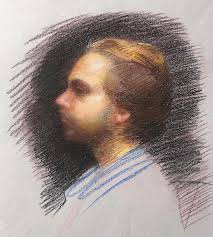 A little self portrait study, around 3/4 life size. Dry pastel