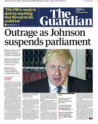 The guardian | food, fashion, and photography. The Guardian On Twitter Guardian Front Page Thursday 29 August 2019 Outrage As Johnson Suspends Parliament