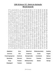 Life Science Intro To Animals Word Search Earth Science Life Science Earth And Space Science