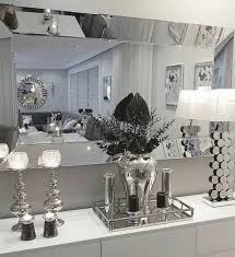 An interesting design feature of this black and white bedroom is the full size black chalkboard wall, combined with a whiteboard wall. Glass Mirror Silver And Black Black Glass Mirror Silver Black And Silver Bedroom Decorat Silver Bedroom Decor Black And Silver Bedroom Silver Bedroom