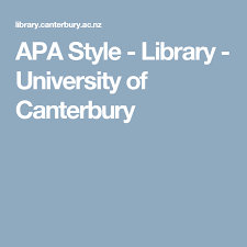 Apa Style Library University Of Canterbury American Psychological Association Apa Library University