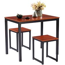 The small kitchen table sets are made from strong materials that are highly durable to give you long lifespans. 3 Pieces Kitchen Table Set Bistro Table Set With Two Stools 35 4 X 23 6 X 29 5