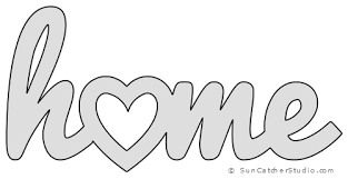 Home Heart Pattern Template Stencil Printable Word Art Design Stencil Patterns Templates Stencils Printables Templates Stencils Printables