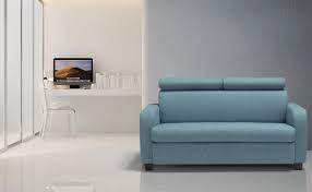 Il divano letto che tutti cerchiamo! Piccolo Divano Letto In Tessuto Tecnico Con Poggiatesta Regolabili Divani Store