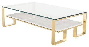 Furniture of america crook stainless steel coffee table. Tierra Gold Glass Top Coffee Table Contemporary Coffee Tables By Mod Space Furniture