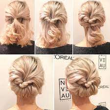 Sure, they may require more hairpins and artifices to be kept in place, but sometimes, the easiest updos for short hair are those that look the most complicated. Rolled Updo Hairstyle Diy Short Hairstyle Ideas Ecemella
