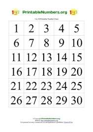 Printable Numbers Chart 1 30 Printable Numbers Free Printable Numbers Numbers Preschool