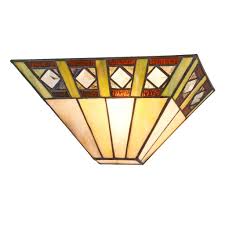 Shop Tiffany Style Mission Design 1 Light Black Stained Glass Wall Sconce Overstock 20247844