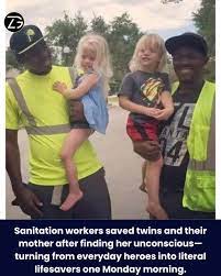 Sanitation workers save woman and twins from potential harm