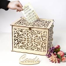 Make a cutout for cards, and voila! Diy Wedding Gift Card Box Wooden Money Box With Lock Beautiful Wedding Decoration Supplies For Birthday Party Storage Money New Wedding Card Boxes Aliexpress