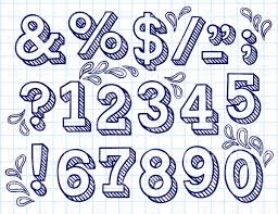 Collection Of Hand Drawn Numbers On Checkered Paper 29271 Design Elements Download Royalty Free V Hand Lettering Alphabet Lettering Alphabet Checkered Paper