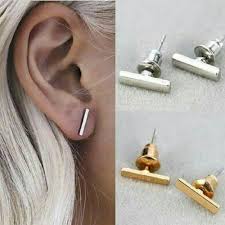 Flat Silver Bar Earrings Studs Silver Bar Earrings Bar Stud Earrings Gold Bar Earrings Studs