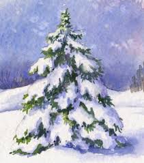 So i'm just mixing my two colors together right now. How To Paint A Snow Covered Evergreen Tree Technique 1 Leslie Fehling Everyday Artist