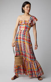 Una One Shoulder Silk Chiffon Maxi Dress By Carolina K Now Available On Moda Operandi Maxi Dress Print Chiffon Maxi Dress Dresses