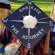 Embrace The Journey Compass Grad Cap Decoration Suugrad High School Graduation Cap Decoration College Graduation Cap Decoration College Graduation Cap