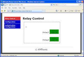 You can connect the board localy or via internet and control it via. Ethernet Controlled 2 Relay Board Kmtronic