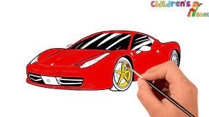 Ferrari Car Coloring Pages How To Draw A Car Drawing - Car Coloring Coloring Ferrari Kids Learning Drawings Cars Coloring Pages Car Colors Ferrari Car