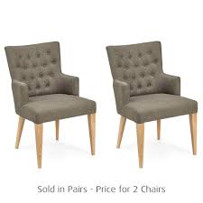 Set of 2 dining chairs armless high back pholstered fabric button tufted. Minerva Highfield Fabric Dining Armchair At Smiths The Rink Harrogate