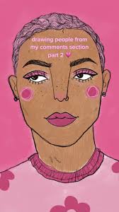 next up is @thisispaff 🌸💗 ! They were such a delight to draw !!  #queerillustrator #nonbinary #fyp #illustration #arttiktok #10kartist