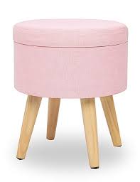 Suhu Pouf Hocker Mit Stauraum Sitzhocker Rund Kleiner Sofa Puff Hocker Fussbank Aus Leinen Und Massivholz Mit Deckel Hocker Mit Stauraum Sitzhocker Pouf Hocker