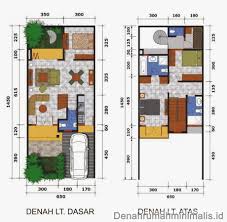 Gambar Denah Rumah Minimalis Type 36 2 Lantai 3 Kamar Tidur Denah Rumah Rumah Minimalis Denah Lantai Rumah