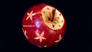 Apple New Simple Flower Pattern Fruit Carving Edible Art Fruit And Vegetable Carving