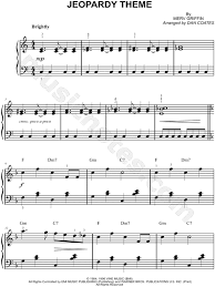 Jeopardy Theme From Jeopardy Sheet Music Easy Piano Piano Solo In C Major Download Print Sheet Music Easy Piano C Major
