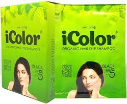 Icolor Organic Hair Dye Shampoo Black 25ml 0 85 Ounces X 10 Sachets In A Box Shampooin Permanent Hair Color Dye Hair Dye Shampoo Organic Hair Organic Hair Dye