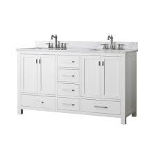 With the uniquely designed integrated rectangular bowl, the glacier bay sink is truly. Avanity Modero 61 W X 22 D White Vanity And Carrara White Marble Vanity Top With Rectangular Undermount Bowls At Menards