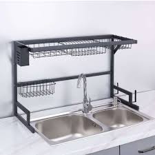 Wastafel cuci piring 2 bak stainless diatas mempunyai ukuran panjang 120 cm, lebar 50 cm, dalam 20 cm dan ketebalan 0,6 mm. Drain Rack 85cm Rak Piring Wastafel 2 Susun Terbaru Agustus 2021 Harga Murah Kualitas Terjamin Blibli