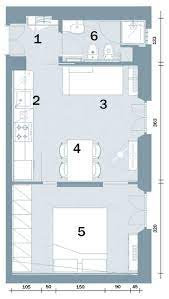Stilnaya Kvartira V Milane 35 Kv M Foto Idei Dizajn Small Apartment Plans Small House Plans Tiny House Plans