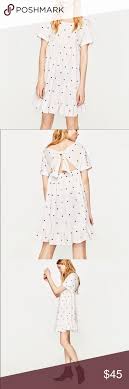 Zara Trf Collection Polka Dot Embroidered Dress Embroidered Dress Polka Dot Dress Dot Dress