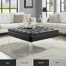 Simplihome owen 36 inch wide square coffee table lift top storage ottoman, cocktail footrest stool in upholstered distressed saddle brown faux air leather. New Kitchen Gadgets Modern Kitchen Appliances White Leather Ottoman Coffee Table