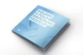 This Free Psd Mockup Of A Brochure With 4 Folds In A Square Format Of 15x15cm Is A Demonstrat Brochure Mockup Psd Free Brochure Mockup Free Brochure Mockup Psd