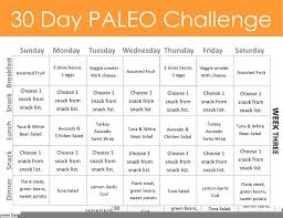 30 Day Menu 30 Day Paleo Challenge Paleo Challenge Free Meal Planning Printables