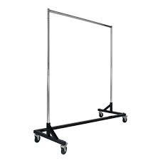 Entdecke die bekleidung auswahl bei asos. Econoco Chrome And Black Heavy Duty Steel Metal Rolling Clothes Z Rack With Wheels 64 In W X 70 In H Rzk 8 The Home Depot