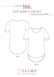 Sewing Pattern For T Shirt With Rounded Dip Hem And Roll Up Cuffs Level Beginner Intermediate Includes Illustr Sewing T Shirt Sewing Pattern Couture Sewing