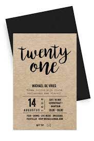 Enkele Uitnodiging 21ste Verjaardag Kraft Ondergrond En Vlakverdeling Huwelijksverjaardag Uitnodigingen 21ste Verjaardag Uitnodiging