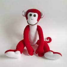 Red Monkey Fire Monkey Plush Toy Monkey Simbol 2016 Year Etsy Stuffed Toys Patterns Soft Toy Patterns Monkey Plush Toy