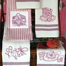 set of 5 tea towels with fun machine