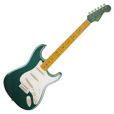 Squier Classic Vibe Stratocaster 50s Sherwood Green Metallic With Matching Painted Headstock Fender American Fender Stratocaster Cool Guitar