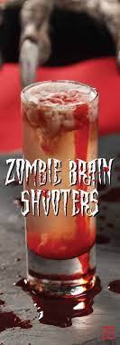 Drink Like A Zombie With These Deliciously Gross Brain Shooters Recipe Coctails Recipes Halloween Drinks Alcohol Alcohol Recipes