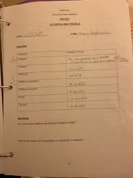 Chem 104 Alcohols And Phenols Report Alcohols And Phenols Date 1612512019 Name Aroxia Bochossian Solubility Compound Solubility Homeworklib