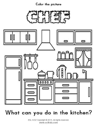 The design experts at hgtv share 21 failproof techniques to infuse your kitchen design with color and personality. Kitchen Coloring Page Eslkidz Chef Kitchen Activitiesforkids Coloring Pages For Kids Coloring Pages Activities